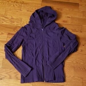 M U.S.A. plum color hoodie.